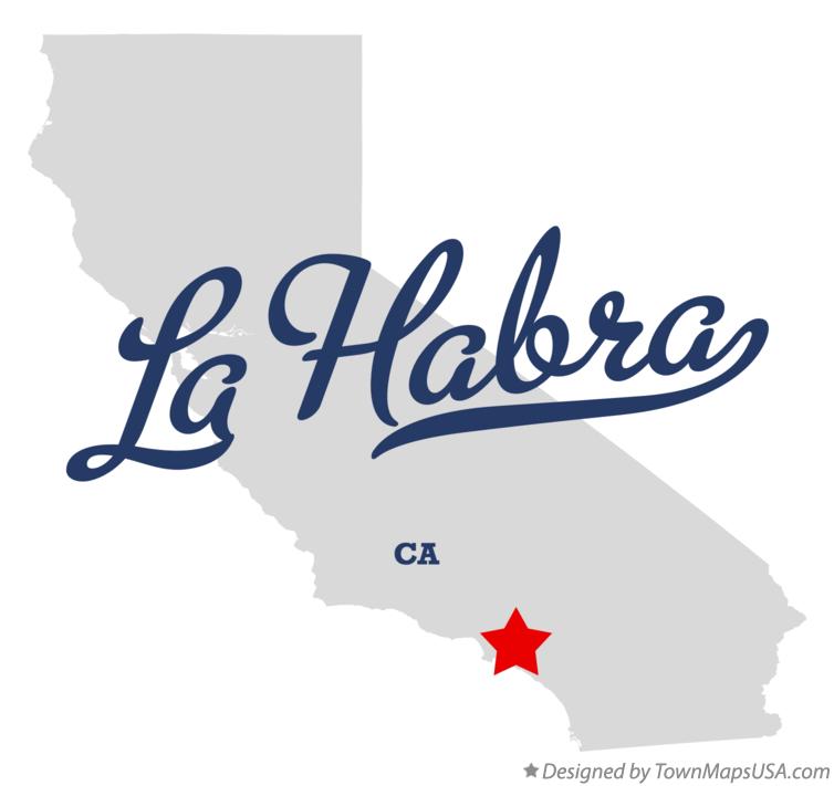 Map of La Habra, CA, California