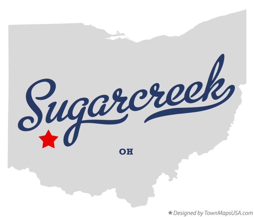 Map of Sugarcreek, Greene County, OH, Ohio